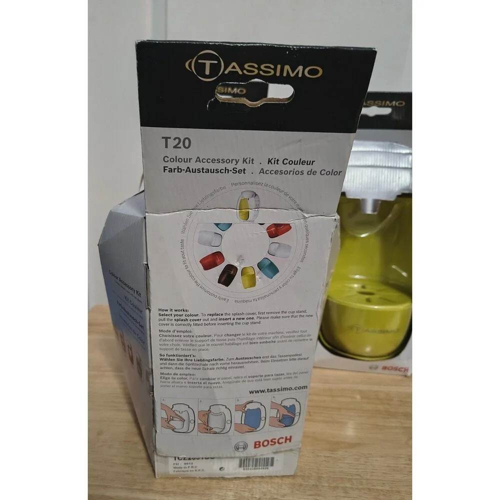 3 Bosch Colour Accessory Kit for Bosch Tassimo T20... Teal Blue,Yellow & Red